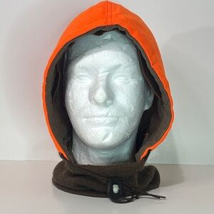 Duxbak Blaze Orange Insulated Hunting Hood / Balaclava Cold Weather Headwear